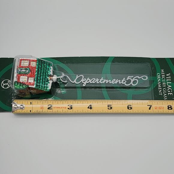 Dept 56 Christmas Ornament Village Mercury Glass House w/Hanger 52923 VTG New - Picture 3 of 6